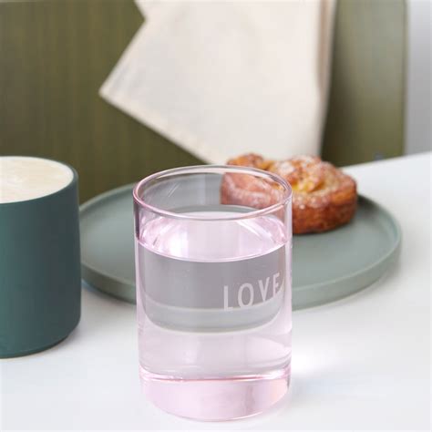 Design Letters Love Favorite Drinking Glass Pink