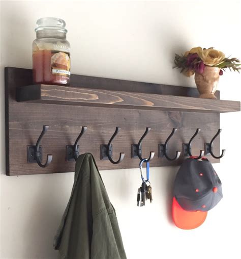 36 Rustic Coat Rack With Shelf By Jrscustomwoodwork On Etsy