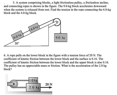 Solved A System Comprising Blocks A Light Frictionless Pulley A