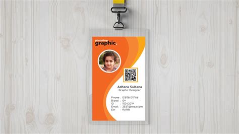 Vertical Id Card Template Psd Free Download Akppi