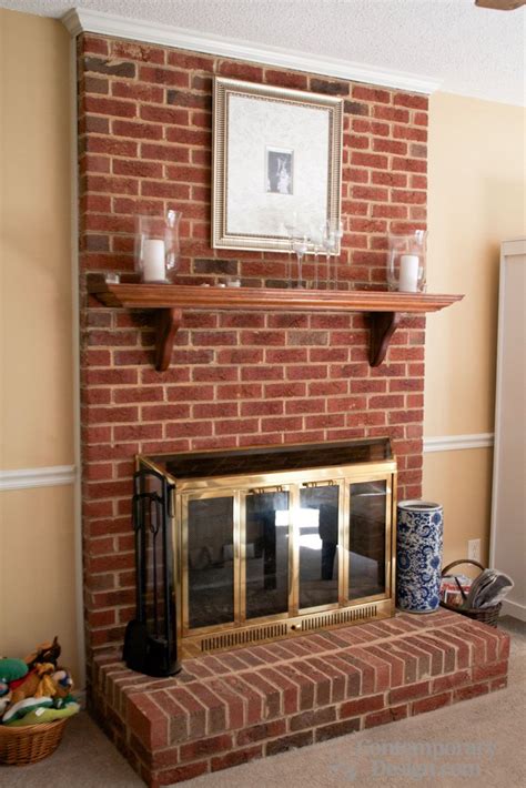 Red Brick Fireplace Makeover Red Brick Fireplaces Brick Fireplace