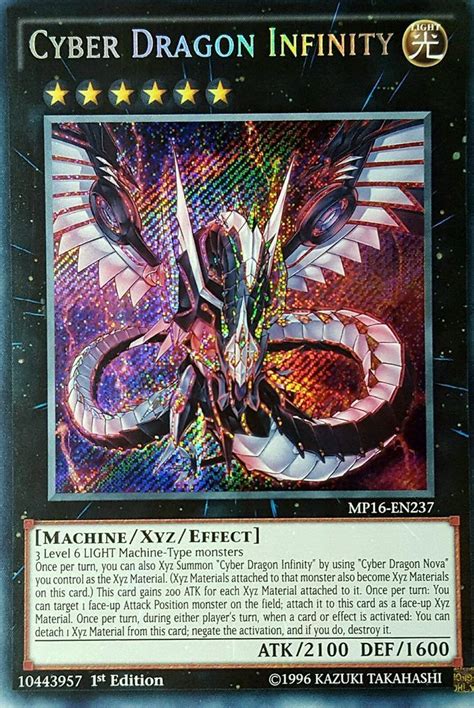 Yugioh Mp16 En237 Cyber Dragon Infinity Secret Rare 1st Mint Mega 16