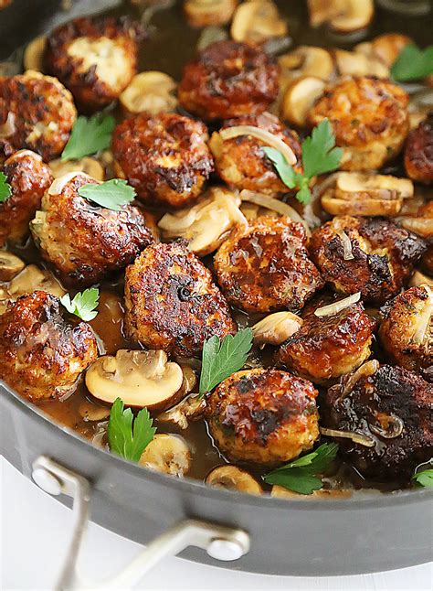 Ground chicken mixes with onion, garlic, paprika, parsley, salt, egg, and frozen cauliflower rice and then simmers in mild harissa sauce. Chicken Marsala Meatballs - The Comfort of Cooking