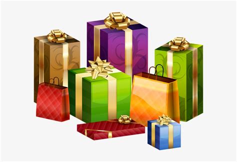 Art Illustration Of A Stack Of Wrapped Christmas Gifts Presents Clipart Transparent PNG Image