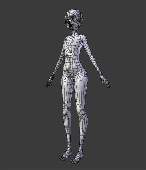 anime girl 3d model base profile ngolasopa