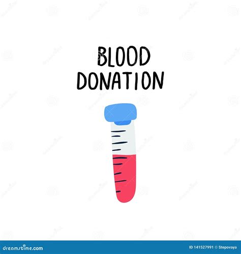 Medical Blood Tube Hand Drawn Vector Illustration Stock Vector