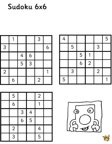 Imprimer des sudoku 4x4 pour enfants ainsi que des 6x6. Sudoku 6x6 n°6 pour enfants à imprimer