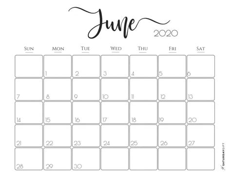 Elegant 2020 Calendar Free Printables Saturdayt