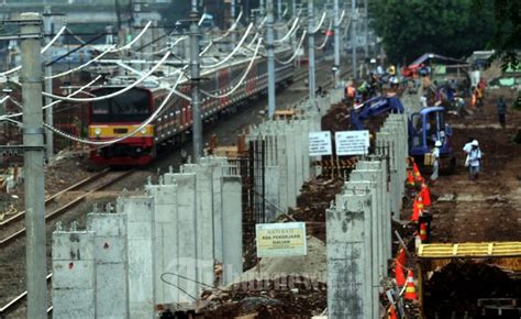 Pembangunan Rel Ka Bandara Soekarno Hatta Foto Tribunnews Com