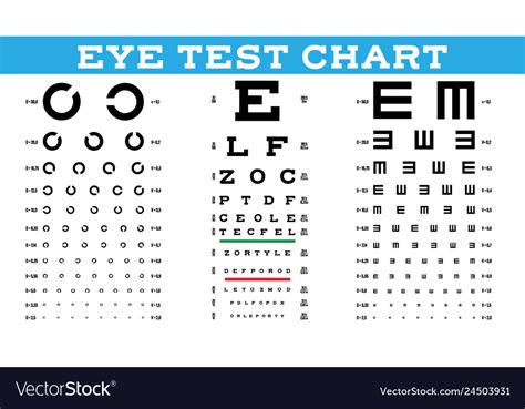 Eye Test Chart Set Vision Test Optical Royalty Free Vector