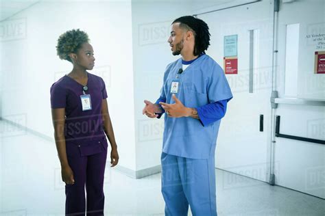 Nurses Talking In Hospital Stock Photo Dissolve