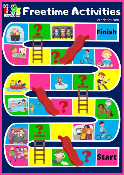 Free Time Activities Slides And Ladders Game