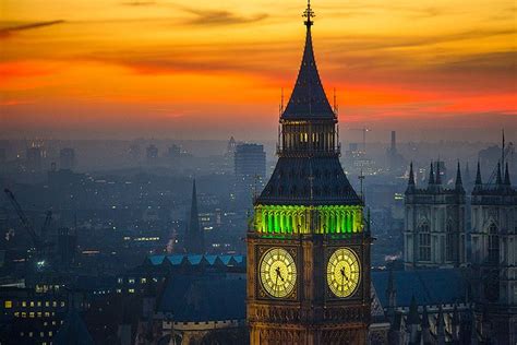 London Big Ben Clock Tower Night Lights Sunset Cityscape Antonyz