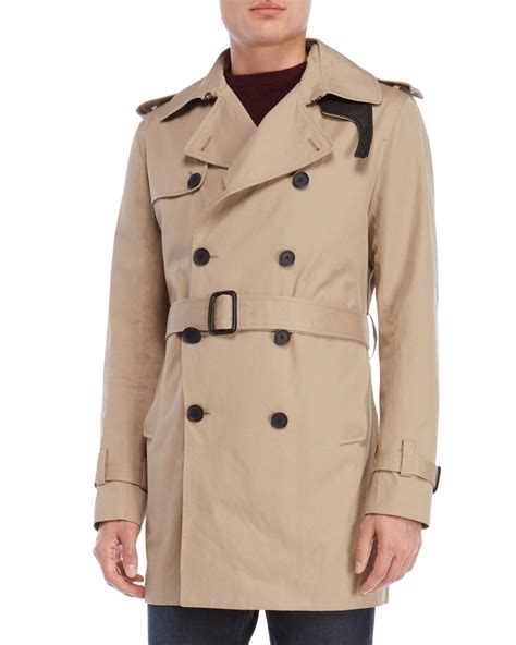 Sandro Cotton Belted Trench Coat In Beige Natural For Men Lyst