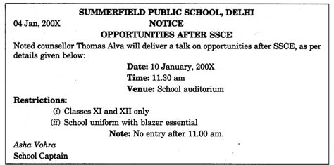Points to be kept in mind while writing a notice. NCERT Solutions For Class 12 Flamingo English The Last Lesson