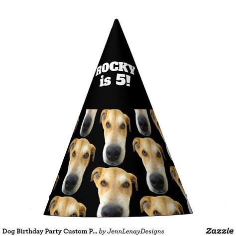 Dog Birthday Party Custom Pet Photo Party Hat In 2022