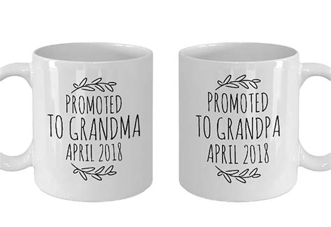 Promoted To Grandma Grandpa Coffee Mug Set Personalized First Etsy