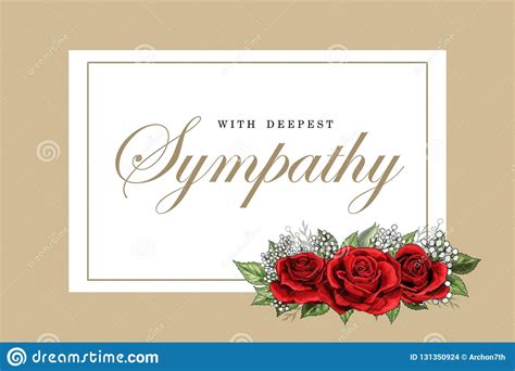 Condolences Sympathy Card Floral Red Roses Bouquet And Regarding