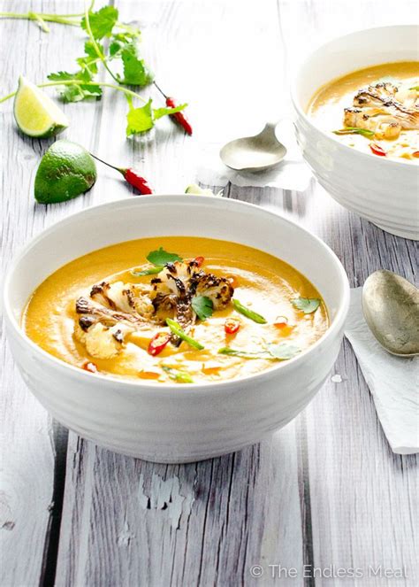 Coconut Roasted Curried Cauliflower Soup Recipe Paleo Cauliflower