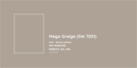 Sherwin Williams Mega Greige Sw 7031 Paint Color Codes Similar Paints And Colors