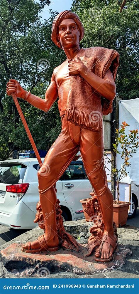 The Indian Rural Man Statue At The Crossroads Of The Town Editorial