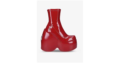 Naked Wolfe Mayhem Faux Leather Platform Ankle Boots In Red Lyst Canada