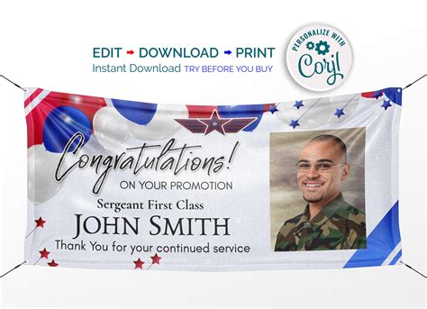 Printable Congratulations On Your Promotion Custom Military Photo