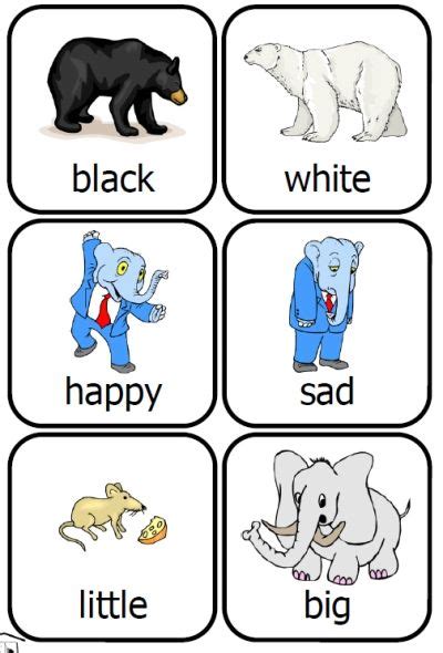 These words that can easily be recognized by pictures can help preschoolers start to recognize the letter u. Pin by Kate Boss on VOCABULARIO | Opposites preschool ...