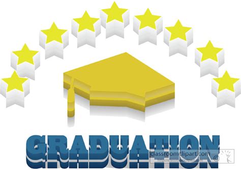 Graduation Clipart 3d Graduation Stars Cap Classroom Clipart