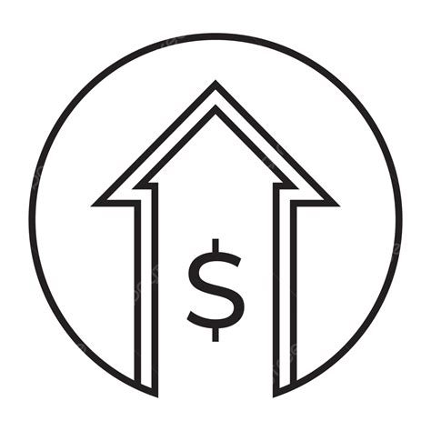 Dollar Increase Icon Money Symbol With Arrow Stretching Rising Up