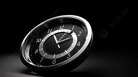 Clock With A Black Background 3d Illustration Of Minimal Clock 10 O