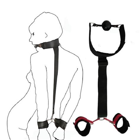 Slave Toys Handcuffs Tied Hand Sexy Bondage Collor Mouth Gag For