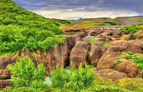Bruarhlod Canyon Of The Hvita River In Iceland Stock Photo Image Of
