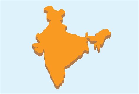 An Orange Map Of India On A Blue Background
