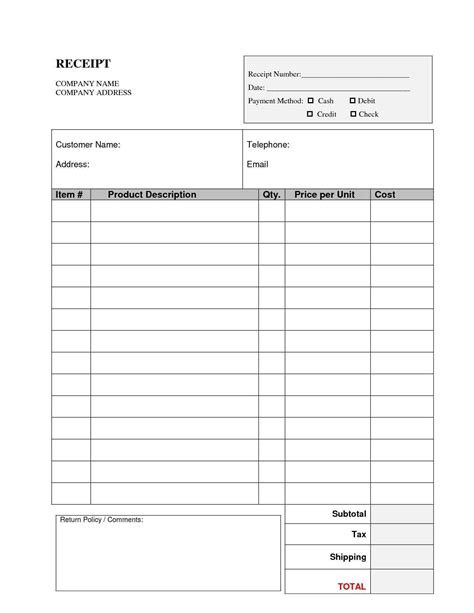 59 Report Blank Receipt Template Doc Layouts For Blank Receipt Template