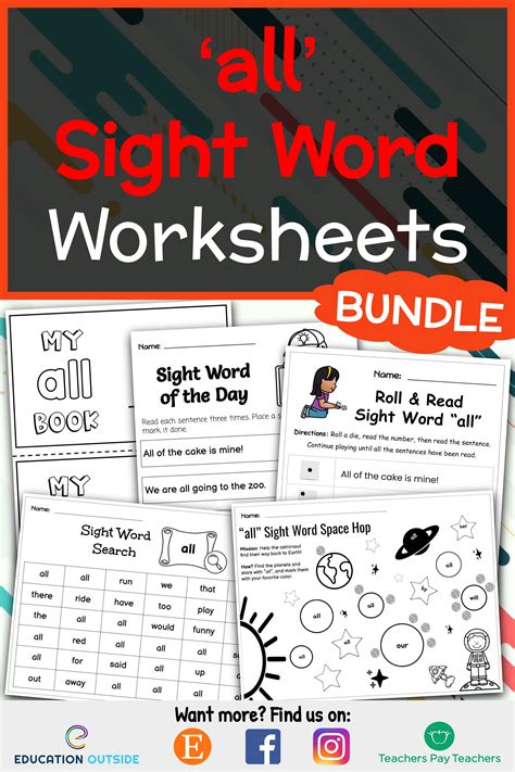 All Sight Word Worksheets 15 Worksheets Included In 2022 Sight Word