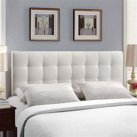Modway Lily Queen Vinyl Headboard White Upholstered Headboard White