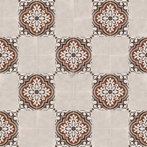 Traditional Encaustic Cement Ornate Tile Texture Seamless 13594