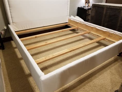 How To Make A Wooden King Size Bed Frame And Nail Trimmed Headboard