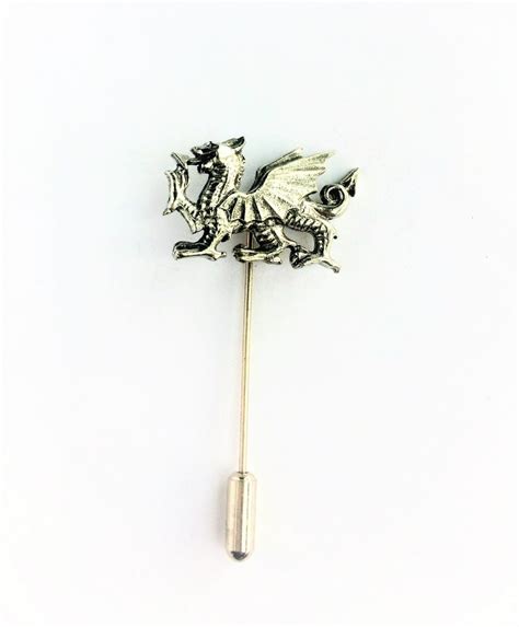 Welsh Dragon Lapel Stick Pin Fine English Pewter