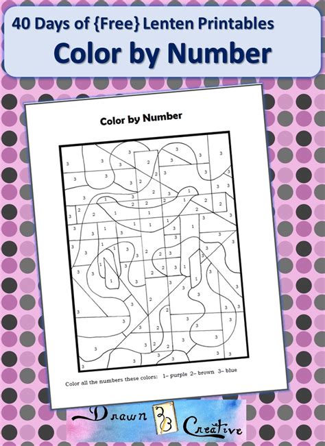 40 Days Of Free Lenten Printables Color By Number Drawn2bcreative