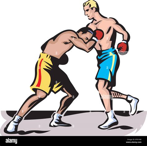 Two Boxers Fighting Stock Vector Image And Art Alamy