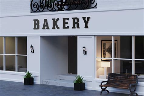Bakery Coffee Shop Sign Mockup Set 2021 99effects
