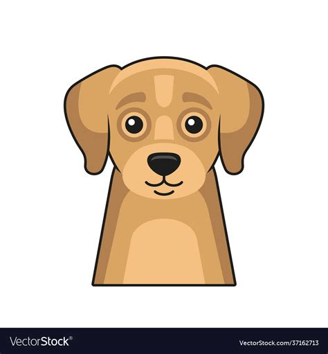 Cute Dog Face Icon Cartoon Style On White Vector Image