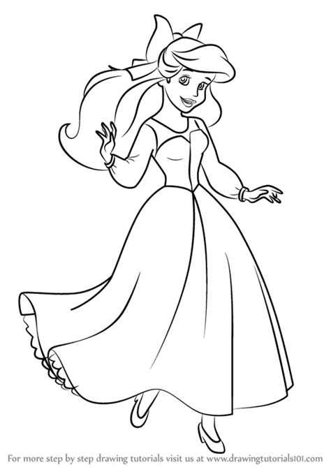 How To Draw Ariel As Human From The Little Mermaid The Little Mermaid