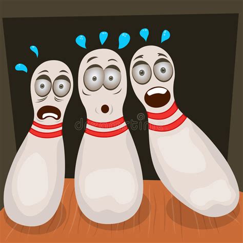 Scared Cartoon Bowling Pin Stock Vector Illustration Of Panicking