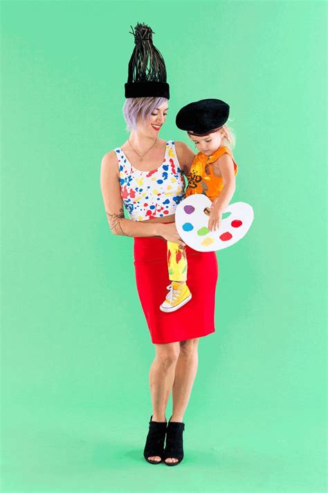 Get Colorful Paintbrush And Paint Palette Costumes For Moms And
