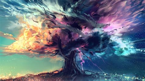 Download 1366x768 Wallpaper Tree Of Life Fantasy Artwork Tablet