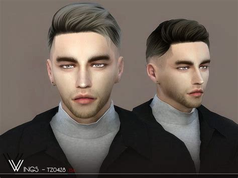 Wingssims Wings Tz0428 Mens Hairstyles Sims 4 Hair Male Hair Styles
