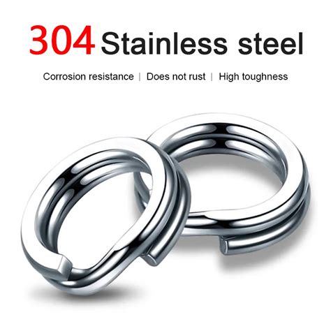 100pcs Fishing Rings Stainless Steel Split Rings High Quality